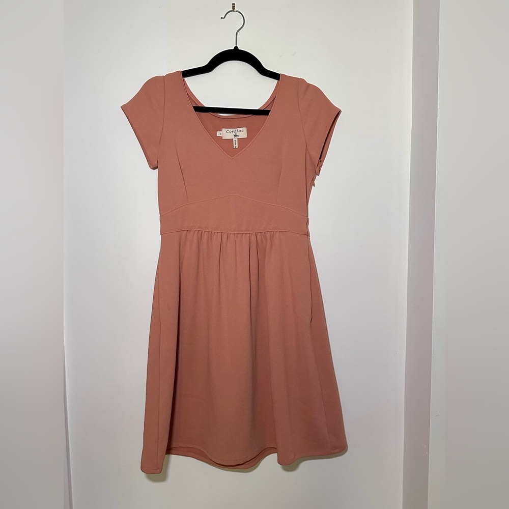 Cotelac Blush V-Neck mini dress